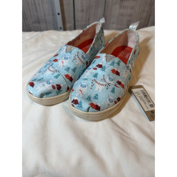 Tom Other - Toms Youth Alpargata Size 4.5 Clearwater Blue Snow Yeti New Winter
